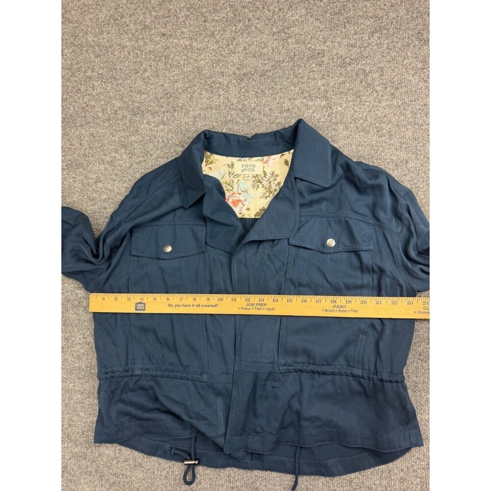 Frye Navy Blue Utility Jacket with Cream Floral Lining - Picture 3 of 7